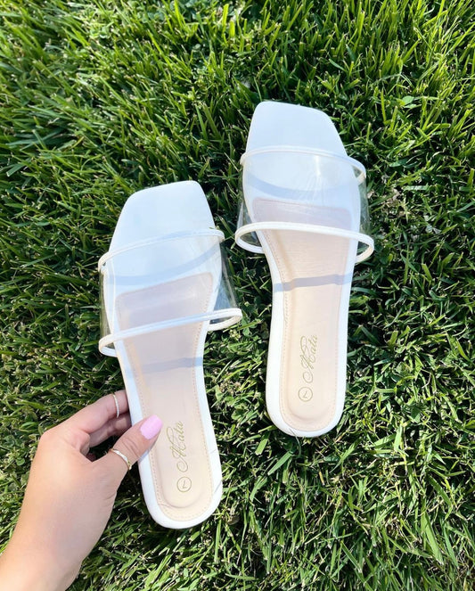 White Clear Sandals